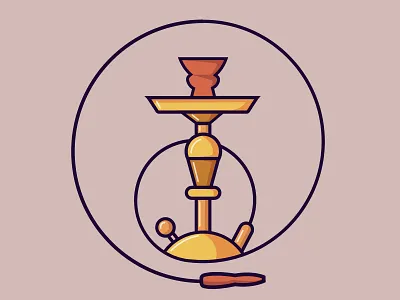 Hookah 2d flat hookah illustration illustrator lounge shisha