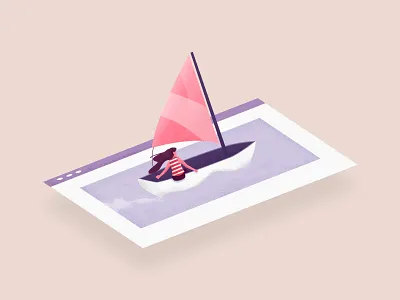 Boat boat design illustration sailboat sailing website woman