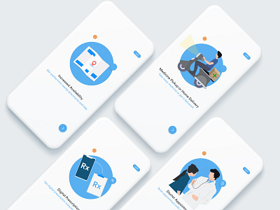 On Boarding Screens 2d abstract blue cartoon dailyui designer minimal minimal app minimalist minimalistic ui ui design