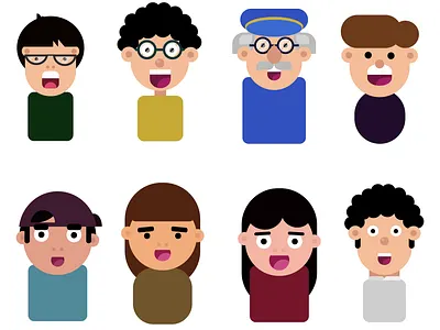 Flat Characters 2d art boy bus charachters colorful colors design driver flat girl illustration illustrator kids photoshop school vector wacom tablet