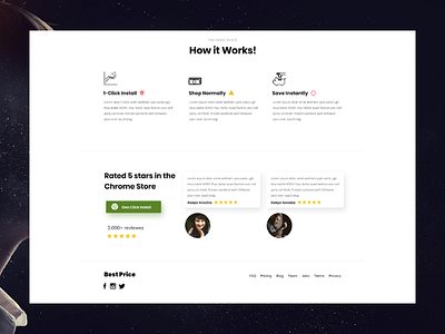 Testimonial Section clean design features landing page minimal typography ui