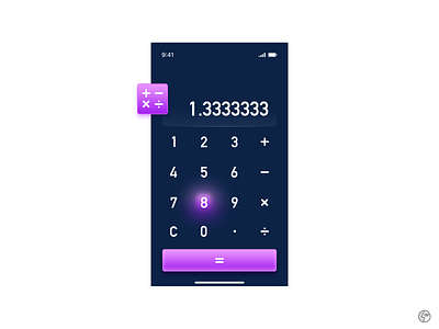 Daily UI 04-Calculator app design ui