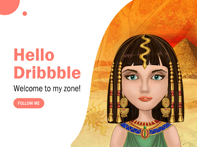 Cleopatra beauty cartoon charming cleopatra cute design egypt illustration typography ui