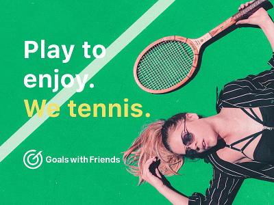 GWF Logo: Messaging 1/4: Play to enjoy. We tennis. branding design logo