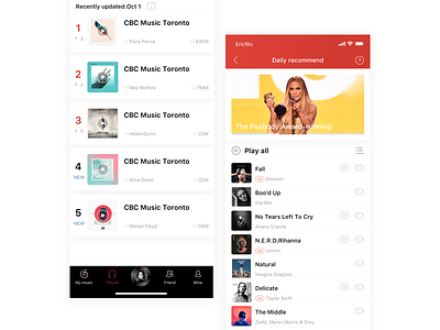 Netease Music Redesign app app，ui concept design sketch