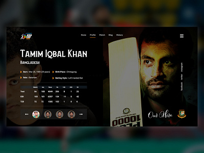 Player Profile dailyui dashboad design graphic landing page player profile poster ui ux