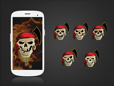 Evil Skull cartoon cute design emoji evil fire illustration skull typography ui