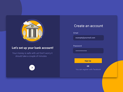 Bank Register Form bank bankaccount bankapp flat design form form design illustration landing page landing page ui login material design prospect register signin signup signupform ui uiux ux webdesign