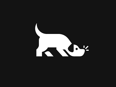 Dog Sniffing analyze detection animal pet brand branding detective mystery dog doggie illustrative illustration logo identity mark symbol negative space search nose sense sensing sniff sniffing