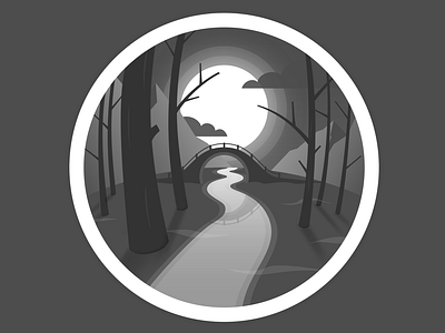 Moon bridge bridge illustration moon vector