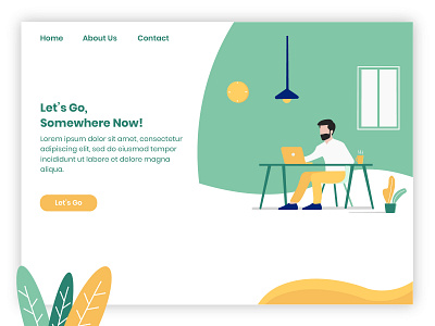 Let's Go Somewhere Landing Page illustration landing page ui ux web desgin website
