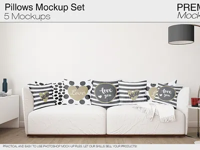 Pillows Mockup Pack brand branding cushion cushion mockup customizable decorative fabric fabric mockup high resolution logo mock up mock ups mockup mockups modern pillow pillow block pillow mockup realistic realistic mockup