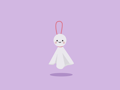 Teru-teru bozu cute design doll dribbble floating ghost japan kid purple rain rain doll raining red shot string teru teru teru teru bozu tissue vector wish