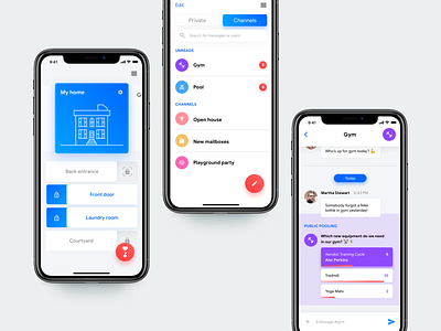 Application for residential complexes 🏠 chat app complex design ios mobile app residential smarthome system ui ux