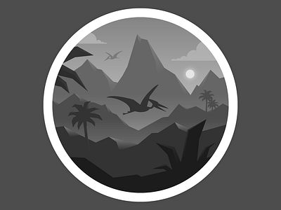 Dark age dinosaur illustration vector