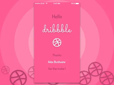 Thanks for the invite! design dribble hello invitaion pink thanks