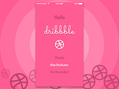 Thanks for the invite! design dribble hello invitaion pink thanks