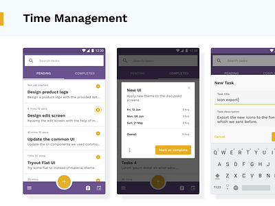 Time Management App Idea app bottom bottom bar bottom navigation idea material ui new theme ui