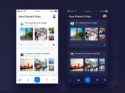 Get Inspired, Plan and Share your trip app dark flight freelance design gradient icons ios iphone mobile post travel trip