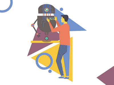 Robotics design illustration people robotics