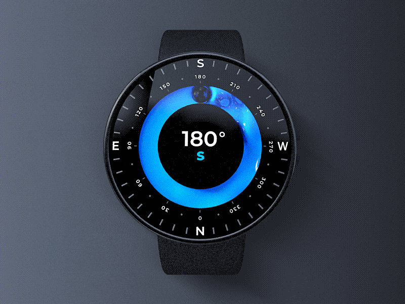 Futuristic Compass 3d animation compass concept futuristic liquid motion ui watch watch face