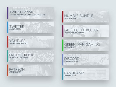 Twitch Panels branding graphic design twitch.tv