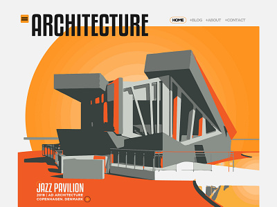 Architecture Website akshay app architecture architecture website branding bright building chameleon design dinakar firm illustrator interface orange perspective portfolio ux ux design vibrant website