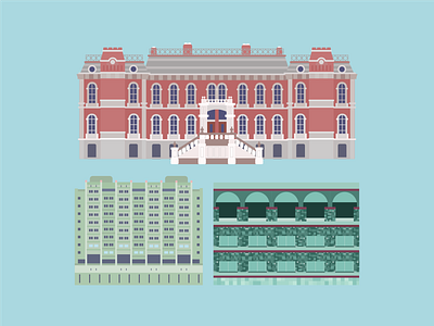 Berkeley Buildings architecture berkeley buildings flat design illustration