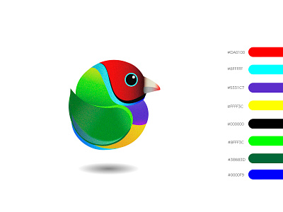 Gouldian finch bird bird logo colors design full color illustration logo vector