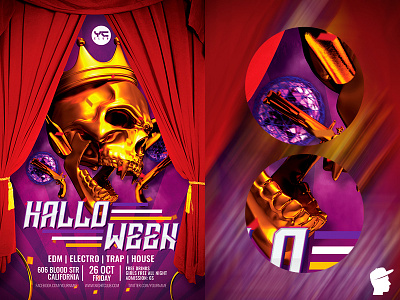 Halloween 2018 Flyer Template blood circus clown costume creative daminda daminda design fear glamour halloween halloween costume halloween flyer halloween party halloween poster halloween skull night october print red violet