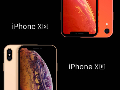 iPhone XS-XR Semi Flat Mockup apple illustration iphone x iphone xr iphone xs