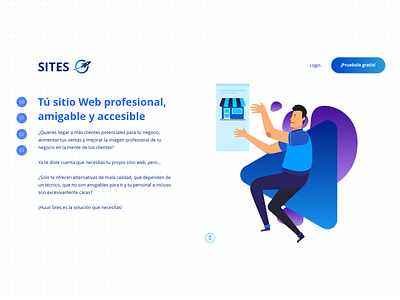 Sites landing page design illustration ui ux vector web website