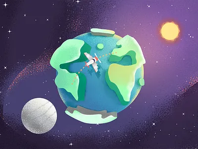 Traveling earth moon space sun universe