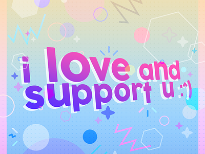 Love and support circles comb design dot grid fun honeycomb vaporwave