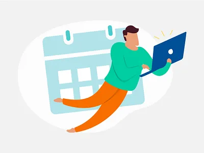 "Manage your schedule" calendar character colors design flat graphic graphic design illustration