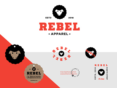 Rebel Apparel apparel badges graphic design identity illustration logo packaging typography