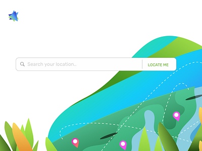 Locate me :o illustration indigo search engine ui uidesign