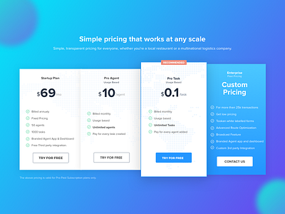 Pricing Screen For Tookan price table pricing pricing plan product ui ui uiux