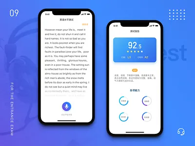 英语水平测试&报告 design ui