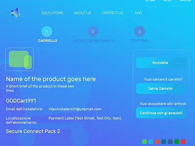 Indigoi blue carrello cart indigo ui ui design userinterface