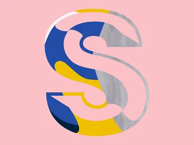 Ice Cream S letter lettering pink s typography wavy