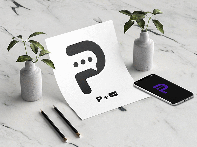 Logo animation artwork branding chat chat app chat logo animation chatlogo design icon illustration interaction interactiondesign logo logo animation logo concept logo p p typography ui ux