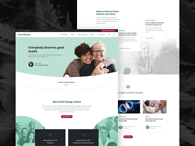 Greenchoices UX/UI design cannabis health healthcare landingpage medical ui ux webdesign website