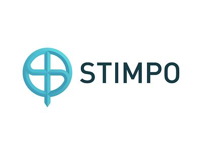 STIMPO. Logo design. blue branding logo mark medical medicine