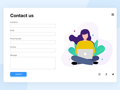 Contact us contact design illustration letstalk minimalist mobile ui vector web