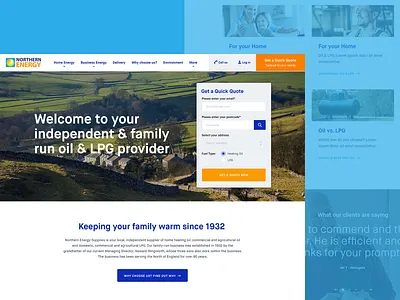 Energy homepage design homepage interface ui web yorkshire