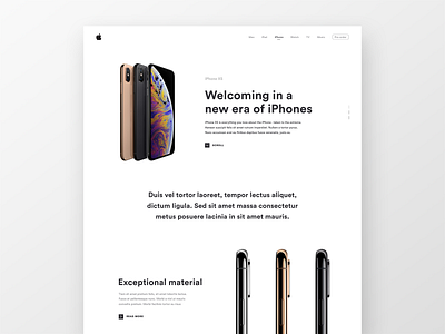 iPhone XS apple flat hero iphone landing landing page landing screen minimalism photography ui ux webdesign website xs