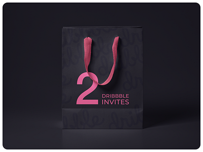 2 invites giveaway bag design dribbble giveaway invitation invites pink