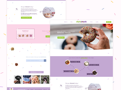 Donut shop donut pink restaurant ui web