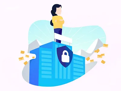 Control & secure Seald.io building business digital gradient lock mail power pwr shield web woman work working girl